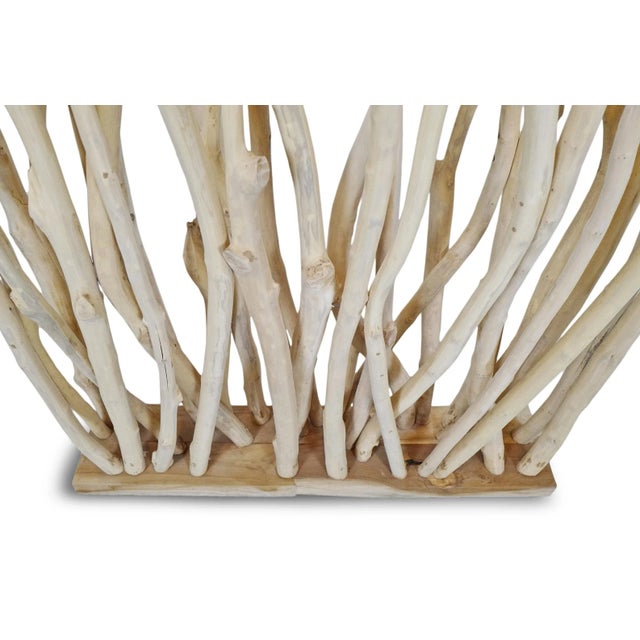 Early 21st Century Vintage Organic Modern Rustic Raw Wood Stick Screen For Sale - Image 5 of 6