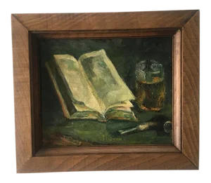 Antique Oil Painting on Canvas by Luis