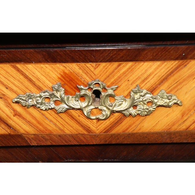 Louis XV Style Brass Mounted Leather Top Partners Desk For Sale - Image 12 of 17