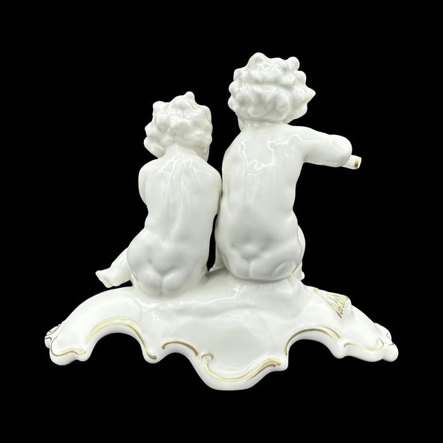 Hutscheneruther Vintage Hutschenreuther Karl Tutter Porcelain Musical Putti Figurine For Sale - Image 4 of 10