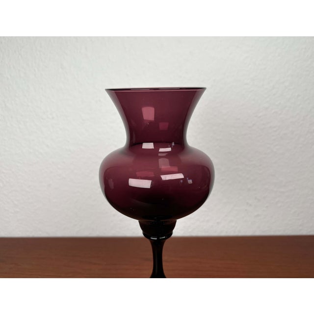 Purple Mid-Century Modern Glass Vase by Hugo Gehlin for Gullaskruf Glasbruk, Sweden, 1950s For Sale - Image 8 of 14