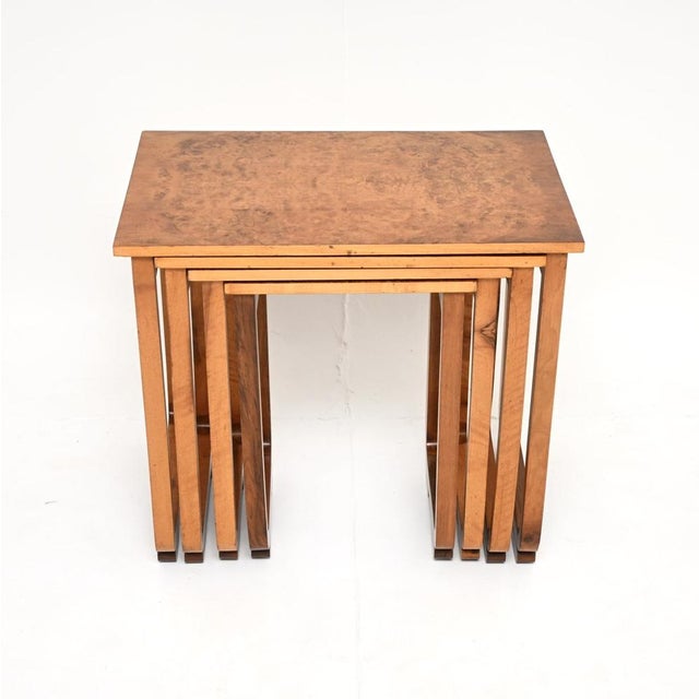Art Deco Burr Walnut Nesting Tables, 1930, Set of 4 For Sale - Image 13 of 13
