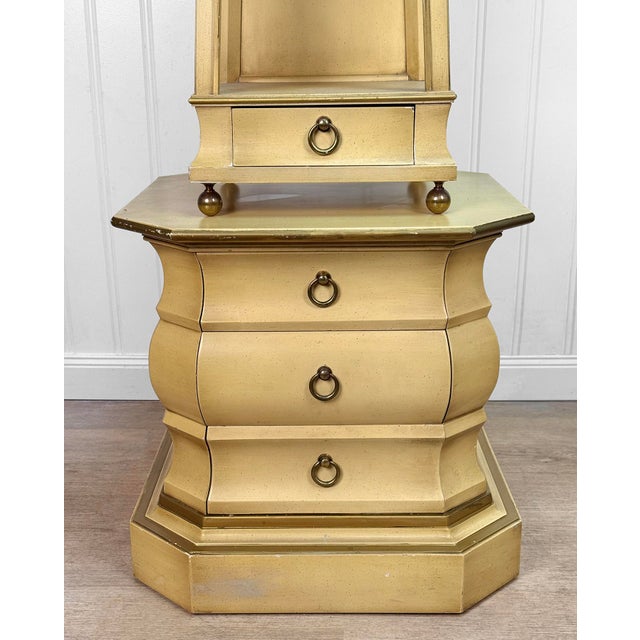 Vintage Hollywood Regency Obelisk Pyramid Etagere Cabinet Stand For Sale - Image 10 of 15