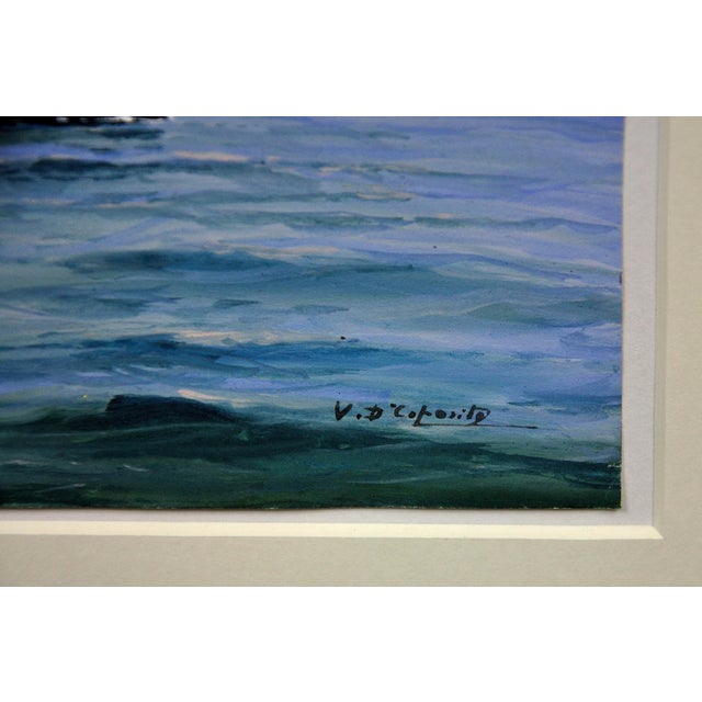 Vincenzo Desposito, HMS Nairana Royal Navy Seaplane Carrier, 1890s, Gouache & Paper, Framed For Sale - Image 3 of 18