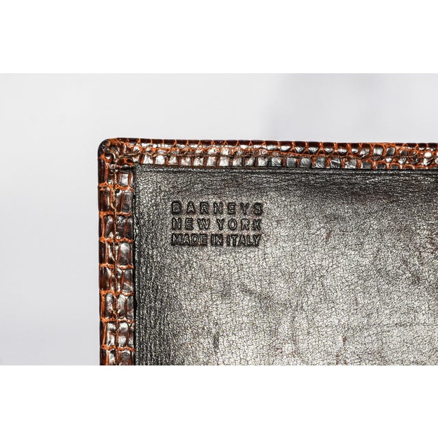 Brown Luxurious Vintage Brown Leather Barney's New York Men's Wallet Card Case For Sale - Image 8 of 9