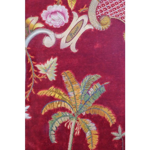 Framed Embroidery of Oasis and Mountain For Sale - Image 5 of 7