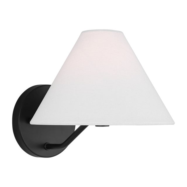Transitional Visual Comfort Studio Burke 1-Light Sconce in Midnight Black For Sale - Image 3 of 6