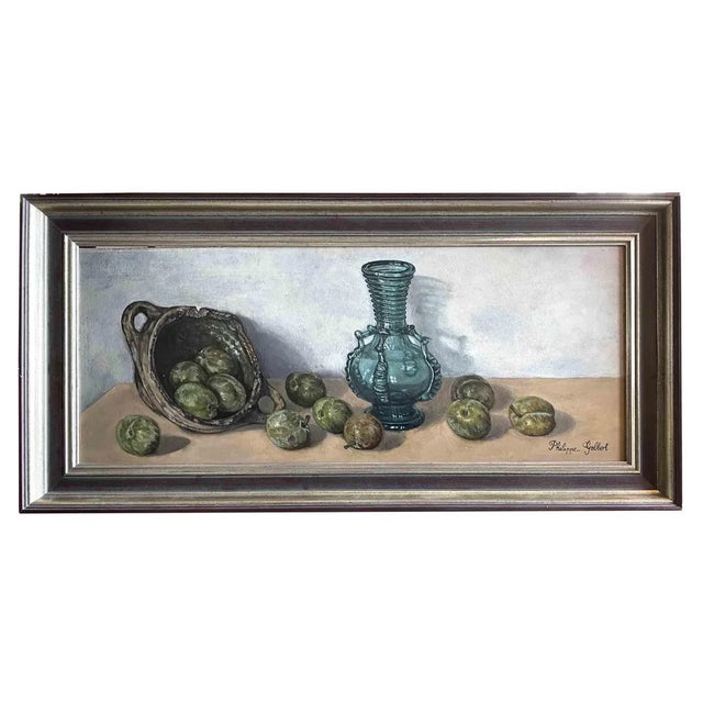 Philippe Golbert, Still Life, Oil Painting, Mid-20th Century, Framed For Sale