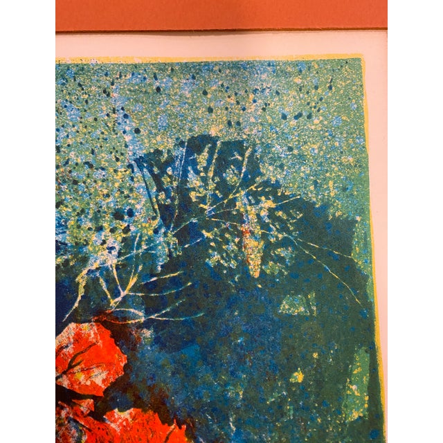 This is a beautiful signed lithograph by Hoi Lebadang, depicting a luminous still life with a floral arrangement and...