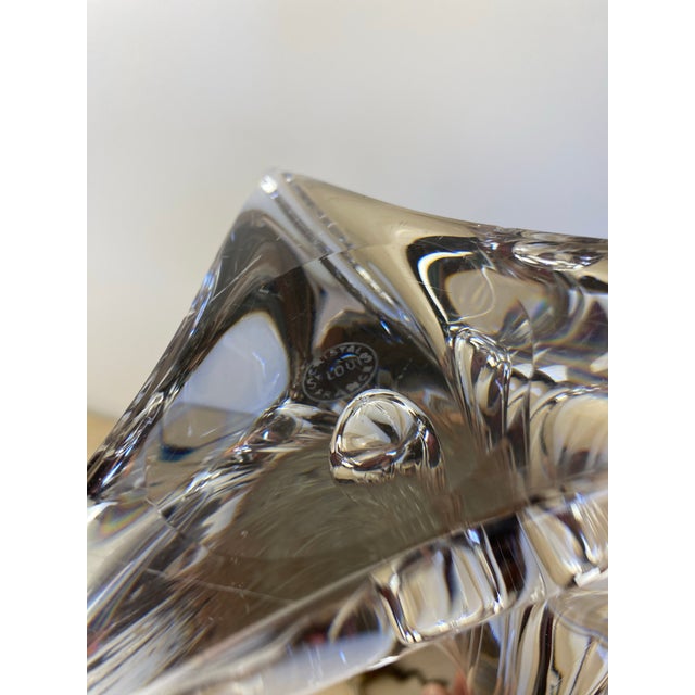 Maison Saint Louis France Twisted Crystal Table Lamp, Signed French Mid-Century Modern Lighting For Sale - Image 9 of 12