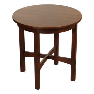 Stickley Mission Collection Oak Round Lamp Table For Sale