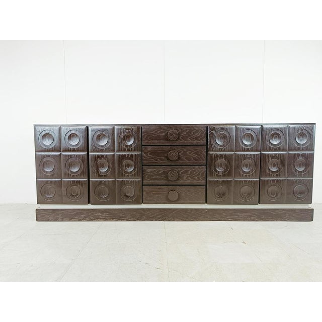 1970s Brutalist Graphical Credenza, 1970s For Sale - Image 5 of 12