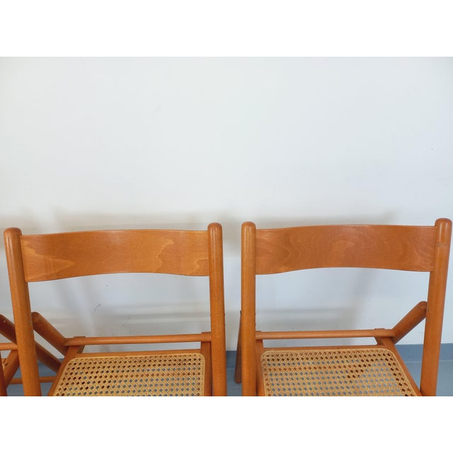 Vintage Folding Chairs in Beech Wood and Caning from Habitat, 1980s, Set of 4 For Sale - Image 17 of 18