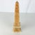 Classical Roman Vintage Egyptian Alabaster Stone Obelisk Hand Carved Gold Trim Sculptured For Sale - Image 3 of 10