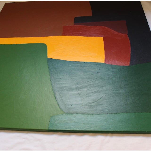 Bring a sense of balance and elegance to your space with this modern abstract canvas painting. Featuring rich earthy tones...