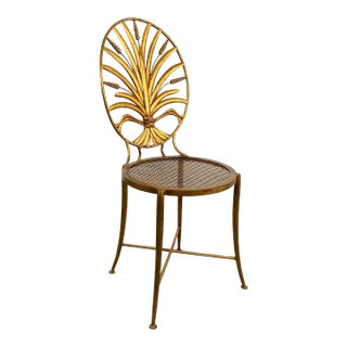 Vintage Gilt Italian S. Salvadori Sheaf of Wheat Chair For Sale