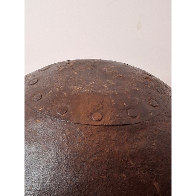 Metal Antique 19th C Hand Forged Wrought Iron Well Bucket Riveted Strap Cauldron For Sale - Image 7 of 17