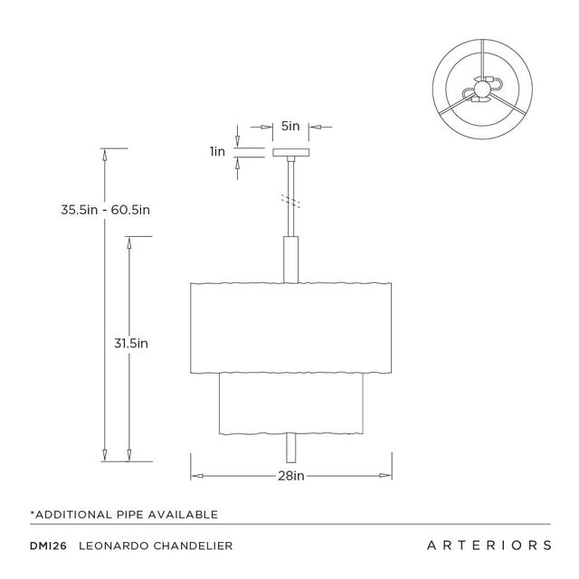 Industrial Arteriors Home Leonardo Gold Iron Chandelier For Sale - Image 3 of 11