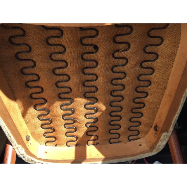 Velvet & Teak Armchair from Slagelse Møbelværk, 1950s For Sale - Image 9 of 10