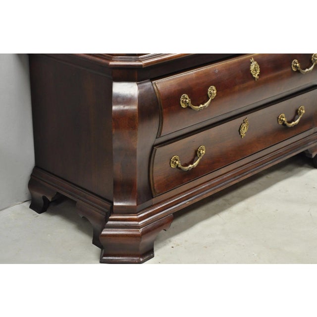 Late 20th Century Furniture Cardella Cherry Wood Bombe Armoire Wardrobe Dresser Tv Cabinet For Sale - Image 15 of 18