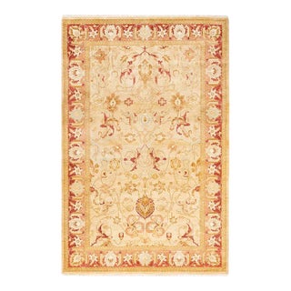 Mogul, One-of-a-Kind Hand-Knotted Area Rug in Ivory, 6' 2" x 9' 3" For Sale