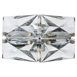 Facetted Crystal & Chrome Sconces / Prism Glass Wall Lights attributed to Kinkeldey, 1970s, Set of 2