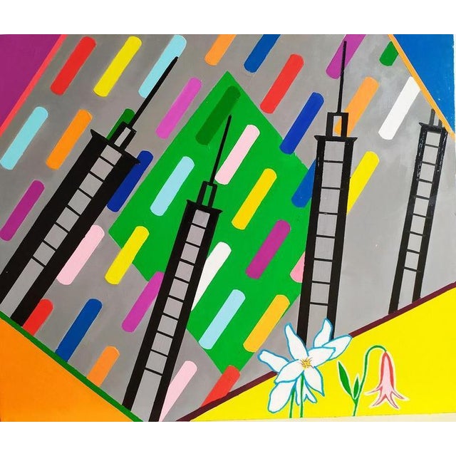 This beautiful abstract painting Untitled was realized by the Italian artist Mauro Bellucci in 2020. Water enamel paint on...