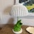 Vintage Wicker Rattan Frog White and Green Table Lamp For Sale - Image 4 of 10