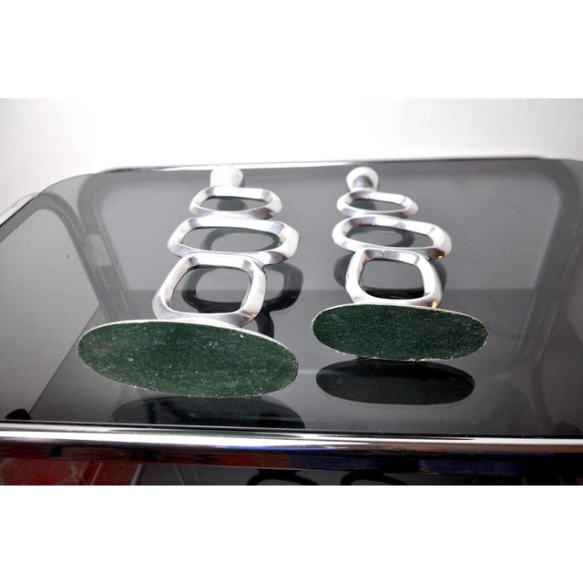 Silver Circle Candlesticks attributed to Matthew Hilton, England, 1980, Set of 2 For Sale - Image 8 of 9