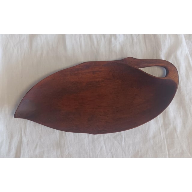 Mid-Century Modern Mid-Century Modern Hand-Carved Monkey Pod Wood Fruit & Leaf Bowl Set - 8 Pieces For Sale - Image 3 of 5