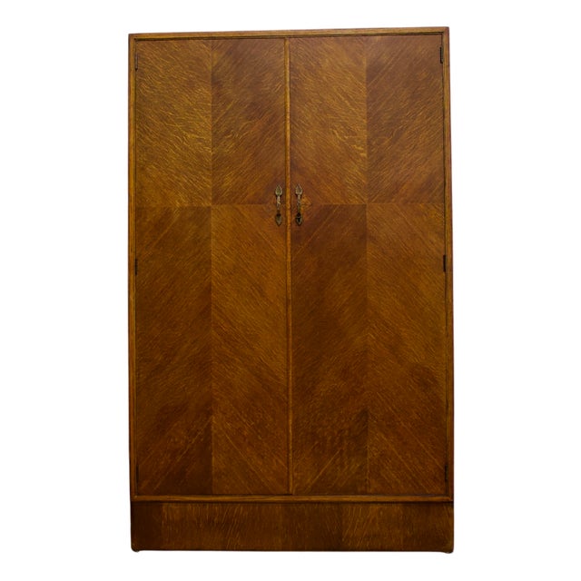 Vintage Art Deco Oak Wardrobe from Compactum, 1930s For Sale