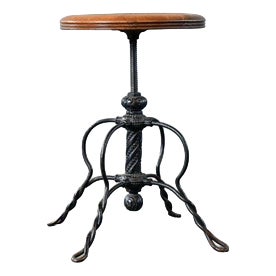 Adjustable Stool by Tonk Brothers, New York, 1900 For Sale