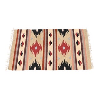 Vintage Southwest Navajo Style Flat Weave Rug - 3' X 5'1" For Sale