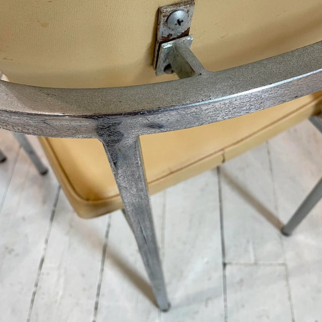 Mid 20th Century Metal Frame Chairs With Wood Arms - a Pair For Sale - Image 12 of 13