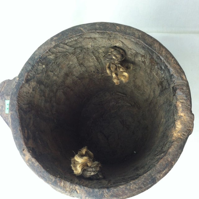 Vintage Indian Carved Wooden Raita Pot For Sale - Image 9 of 12