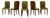 Set of Six 1930s French Art Deco Maple Dining Chairs in Olive Green Velvet For Sale
