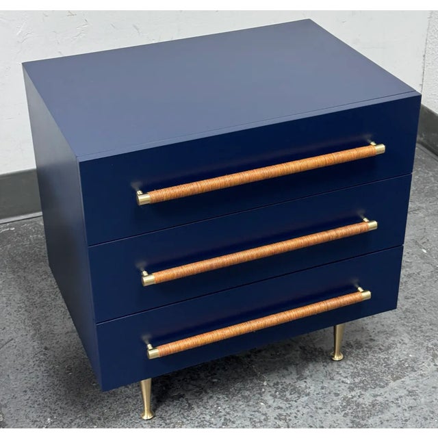 Wood Brownstone Audrey Navy Nightstands, Pair For Sale - Image 7 of 7