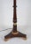1990s Vintage Darker Wood Stain Floor Lamp With Gold Color Scroll Tripod Feet For Sale - Image 5 of 6