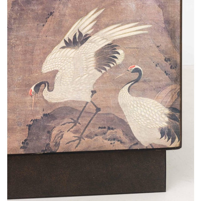 Late 20th Century Chinese Crane and Bird Motif Chest For Sale - Image 5 of 9