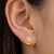 Pear-Cut Moissanite Lutus Flower Earrings Studs, Silver, Gold, Pair For Sale - Image 6 of 8