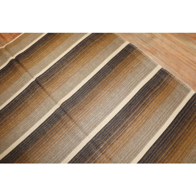 Late 20th Century Striped Turkish Kilim - 5'6" x 6'7" For Sale - Image 9 of 10