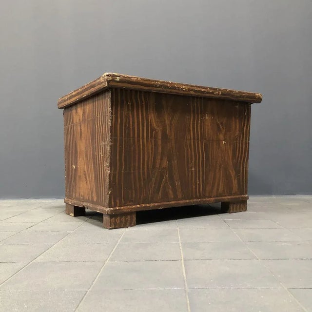 Antique Folk Art Chest with Stripe Motif For Sale - Image 5 of 14