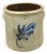 Antique Stoneware Two Gallon Crock With Cobalt Blue Slip Trailed Floral Design For Sale