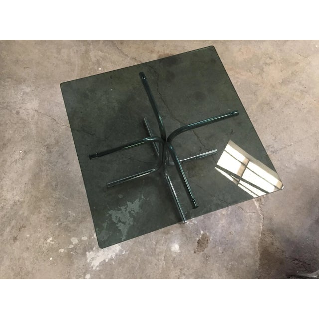 Italian Coffee Table with Chromed Base & Glass Top, 1970s For Sale - Image 4 of 9