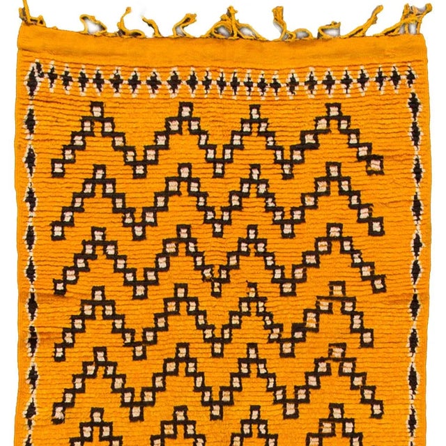 Tribal 21st Century Modern Orange Moroccan Tribal Runner For Sale - Image 3 of 5
