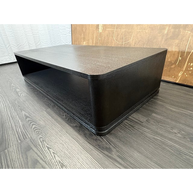 RH Ligné Open Rectangular Coffee Table – 64" Black Brushed Oak | Architectural Open Plinth Design | Julie Lawrence...
