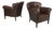 Italian Art Deco Brown Leather Lounge chairs by Saracchi, 1930s, Set of 2 For Sale