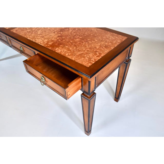 Neoclassical Neoclassical Style Italian Directoire Console Table, Rosso Verona Marble Top For Sale - Image 3 of 15