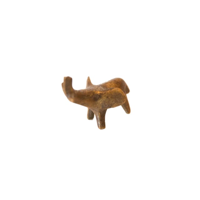 Metal Vintage African Tiny Bronze Elephant For Sale - Image 7 of 7