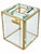 Vintage 1980s 24k Gold Leaded Beveled Glass Wastebasket & Tissue Box Cover For Sale - Image 4 of 12